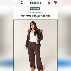 Hollister Chocolate Wide-Leg Sweatpants